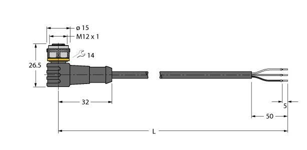 Aktuator- u. Sensorleitung WKC4T-P7X2-20/TXL