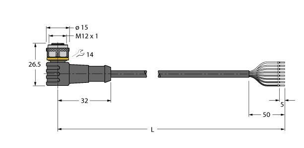 Aktuator- u. Sensorleitung WKC8.800T-50/TXL