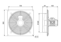 Axialer Wandventilator DAQ 63/8 Ex