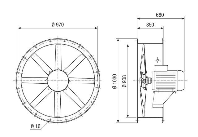 Axial-Rohrventilator DAR 90/8-2 Ex