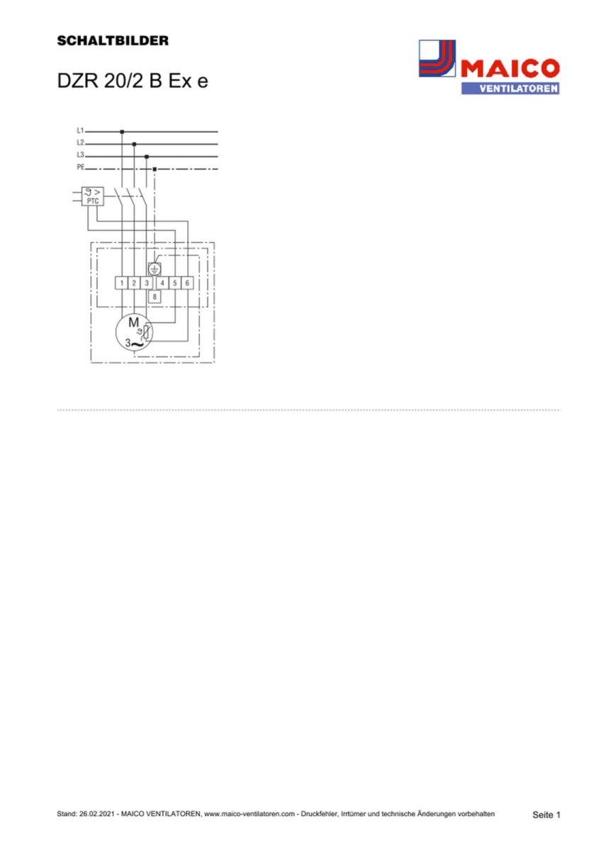 Axial-Rohrventilator DZR 20/2 B Ex e