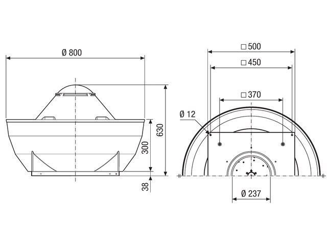 Radial-Dachventilator DRD V 35/4 Ex