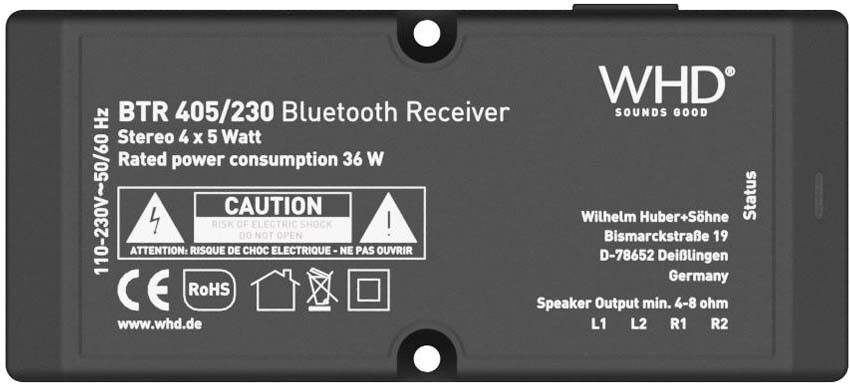 Bluetooth-Receiver Set BTR405Set2/1 sw Bluetooth-Receiver Set BTR405Set2/1 sw