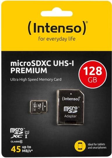 microSDXC Card 128GB INTENSO 3423491 microSDXC Card 128GB INTENSO 3423491