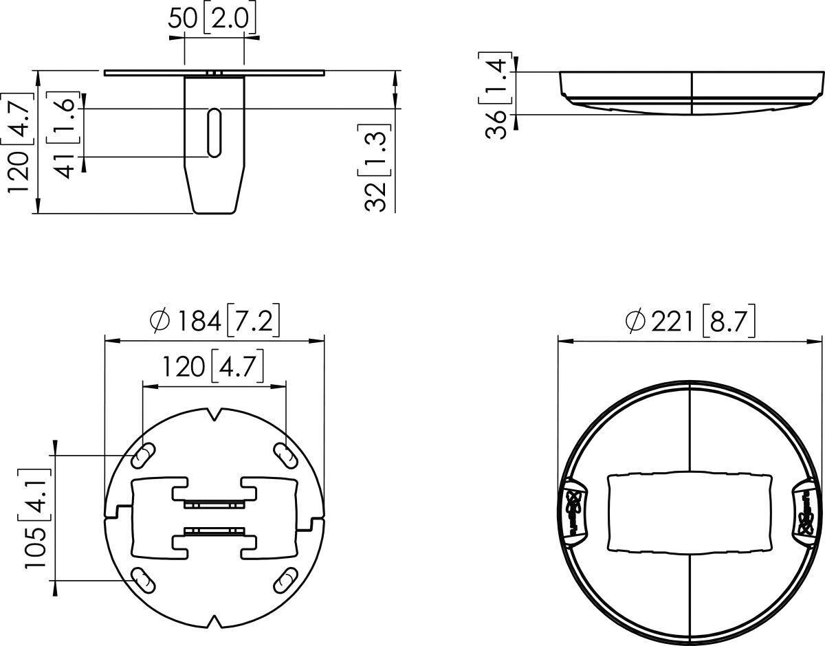 Boden/Deckenadapter PFA9132 sw