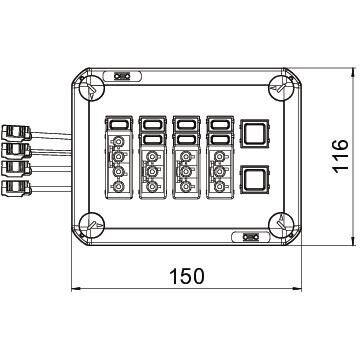 Steckbarer Deckel D02 3x3p+1x4p WD