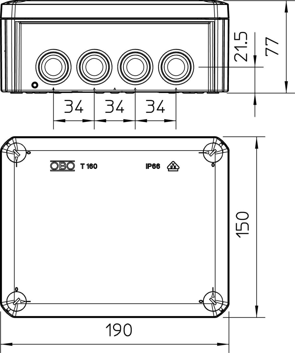 Kabelabzweigkasten T 160 RO-LGR