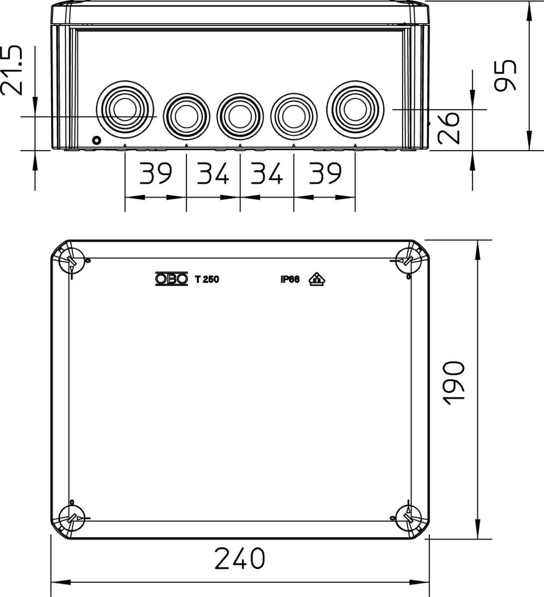 Kabelabzweigkasten T 250 RO-LGR