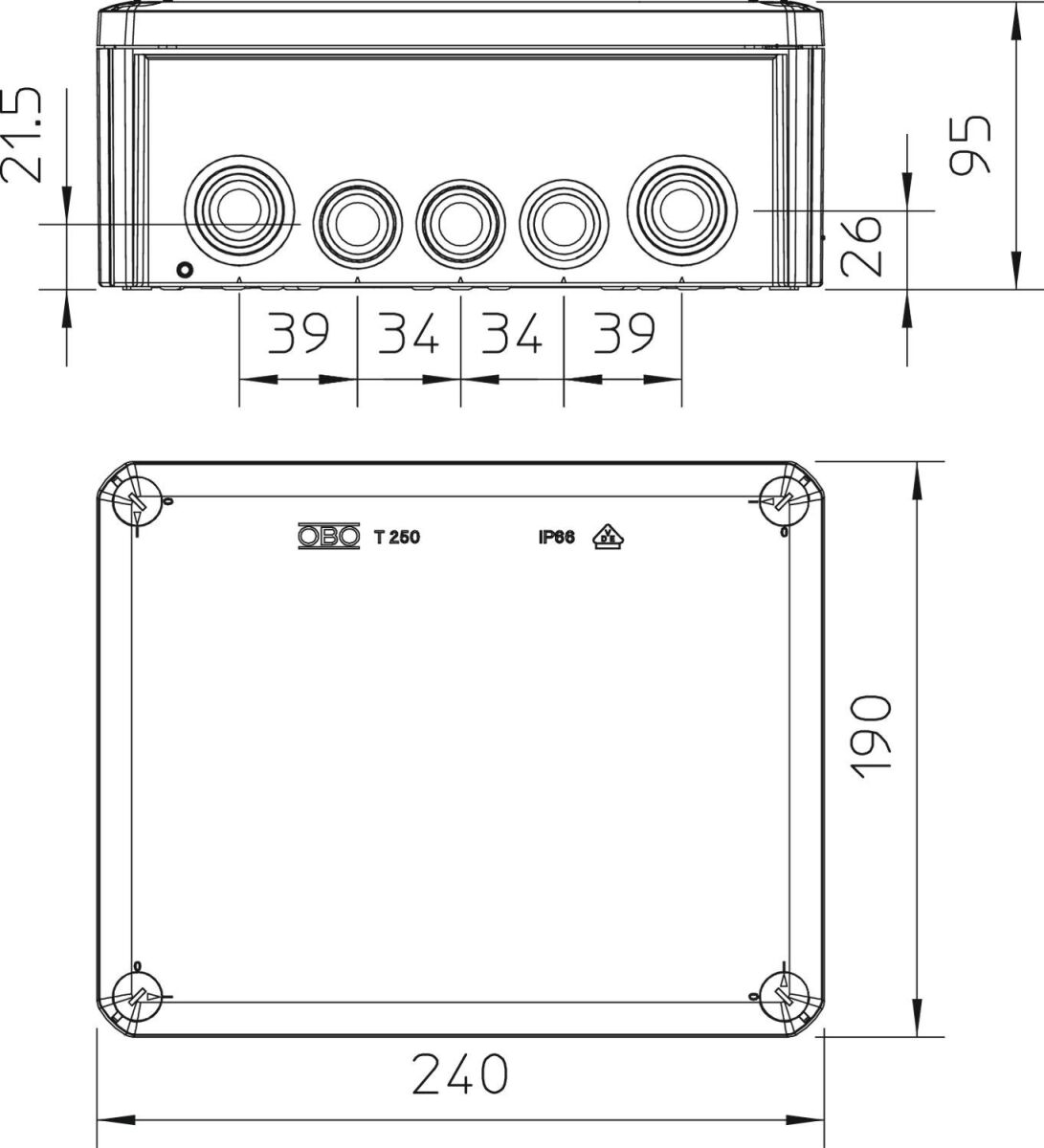 Kabelabzweigkasten T 250 RO-LGR