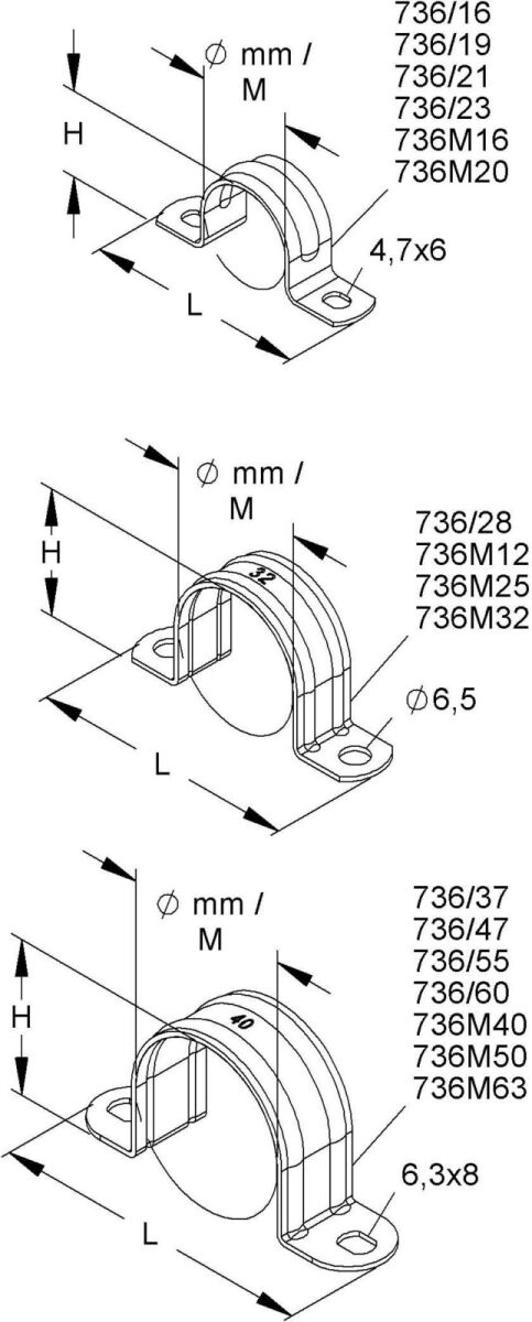 Befestigungsschelle 736/47