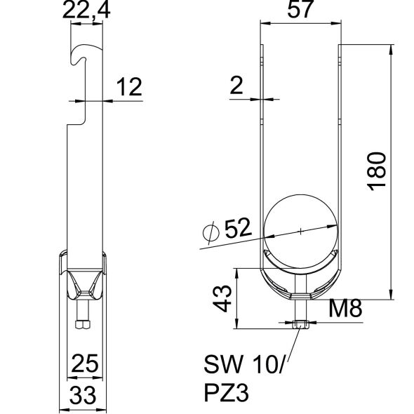 Bügelschelle BS-W2-M-52 FT Bügelschelle BS-W2-M-52 FT