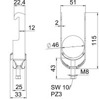 Bügelschelle BS-W1-M-46 A2