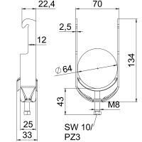 Bügelschelle BS-W1-M-64 A2