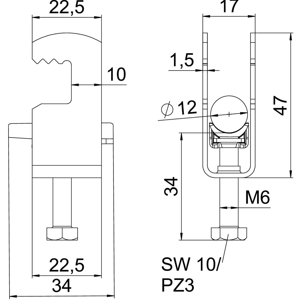 Bügelschelle BS-F1-K-12 A2
