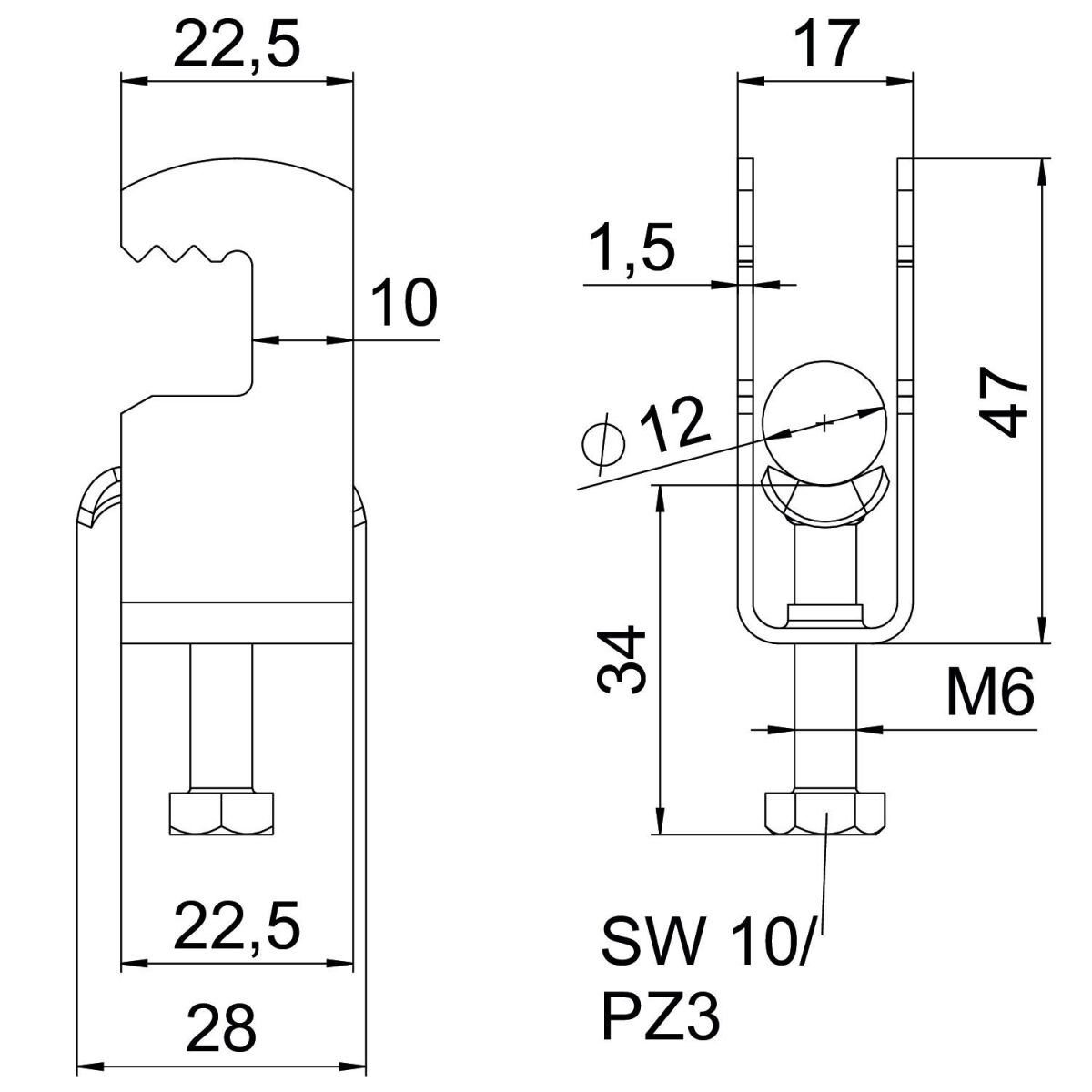 Bügelschelle BS-F1-M-12 A2