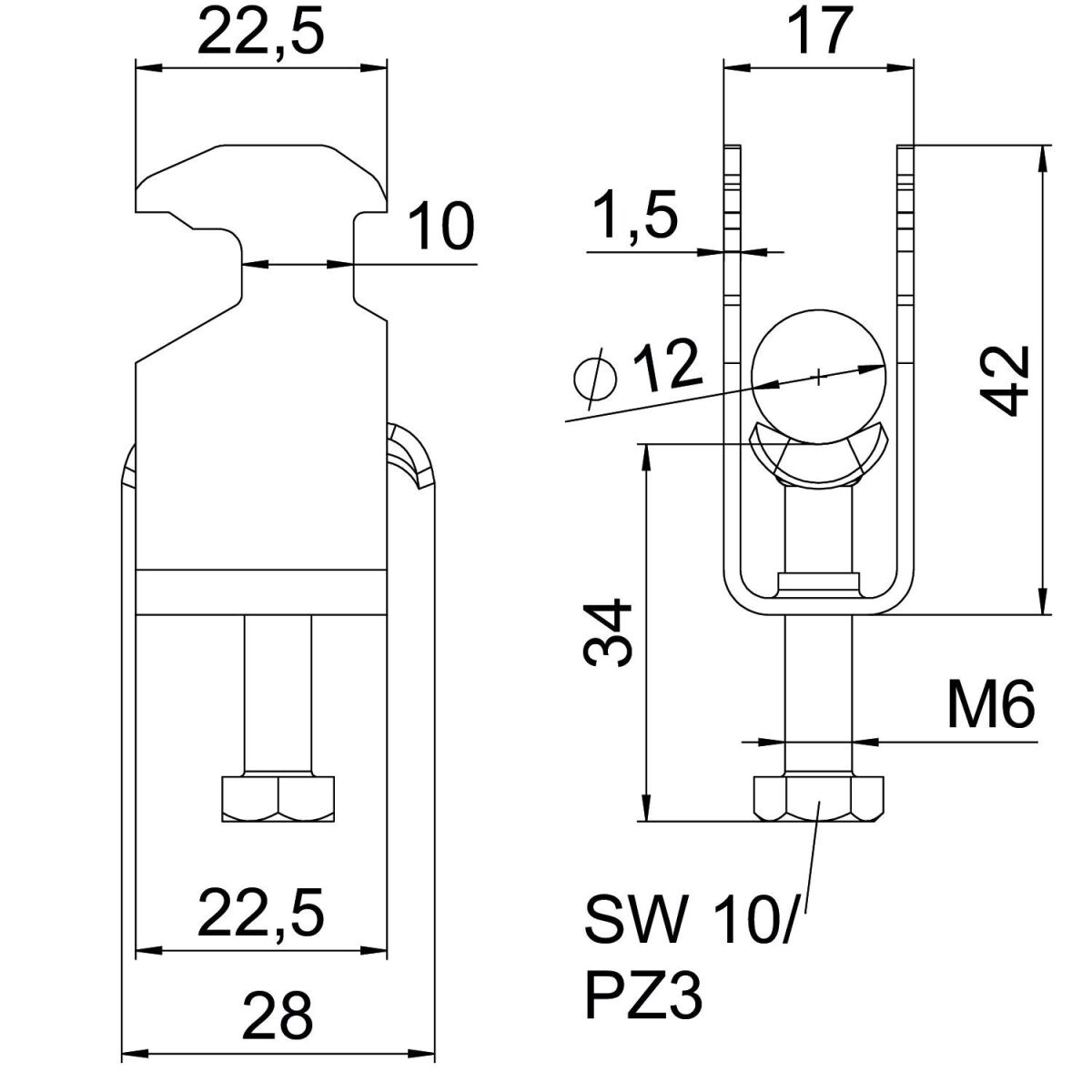 Bügelschelle BS-H1-M-12 A4
