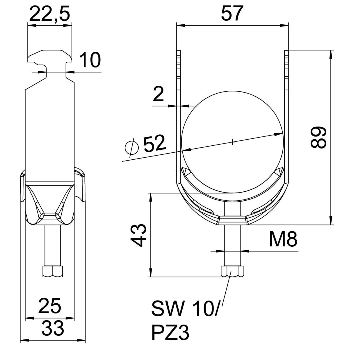 Bügelschelle BS-H1-M-52 A4