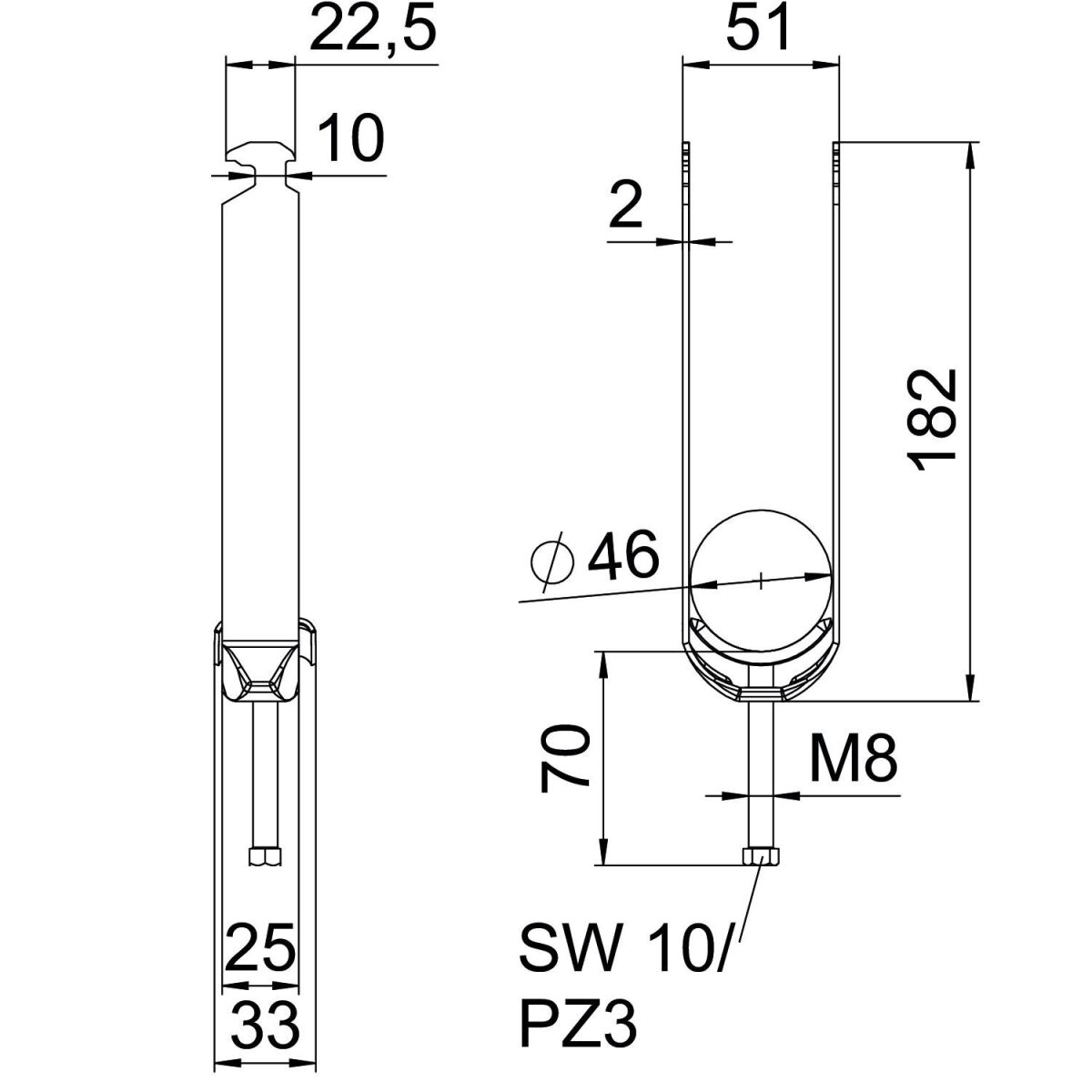 Bügelschelle BS-H3-M-46 FT