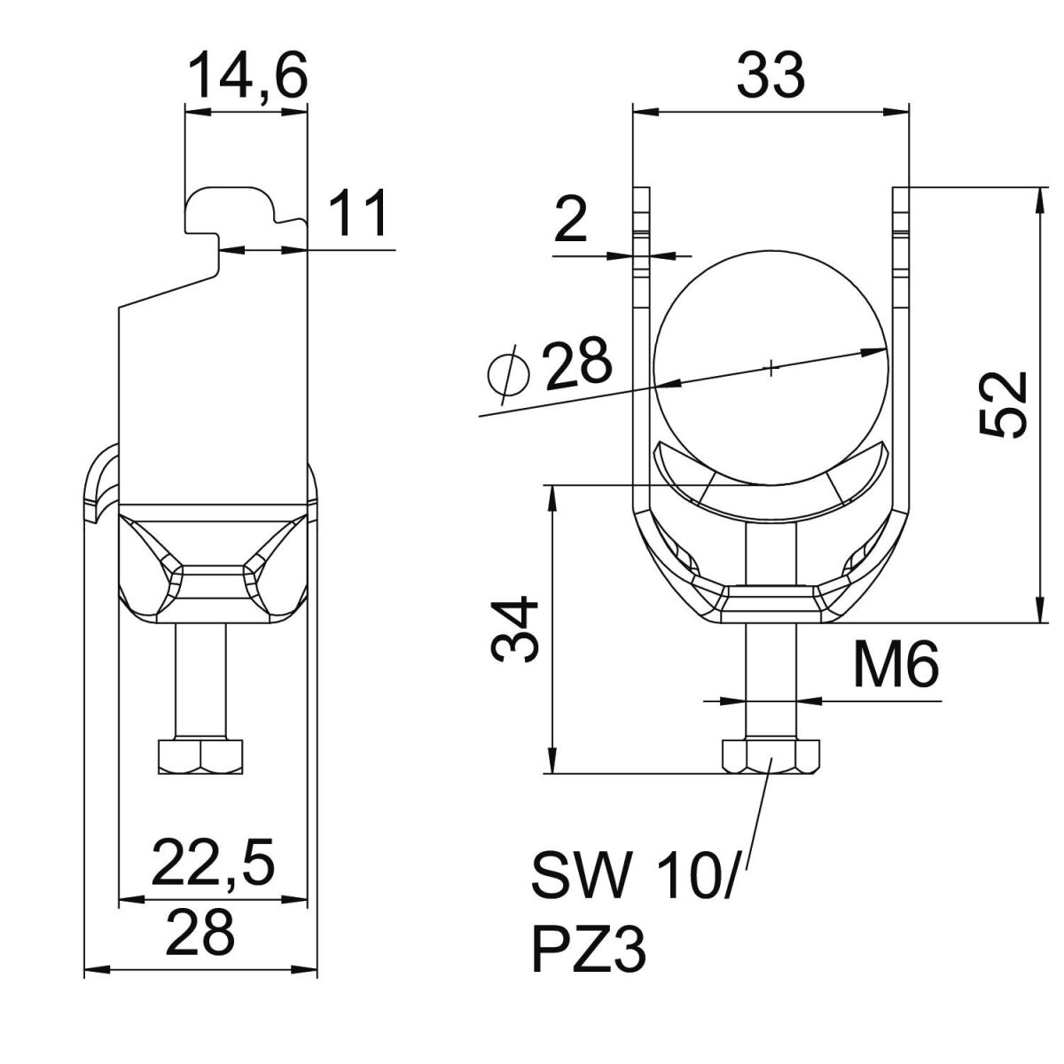 Bügelschelle BS-N1-M-28 A2