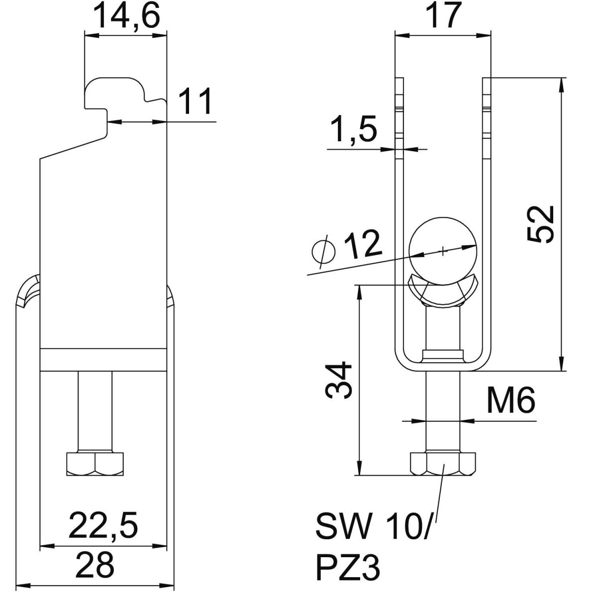 Bügelschelle BS-N2-M-12 FT