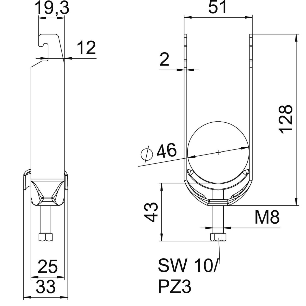 Bügelschelle BS-U2-M-46 FT
