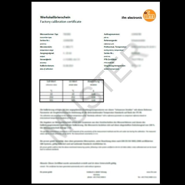 ISO-Kalibrierzertifikat ZC0016