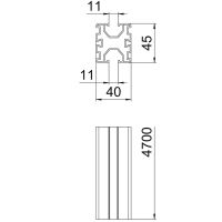 Trägerprofil TP 45 4700 ALU S