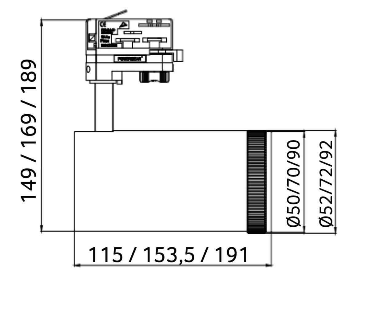 LED-Schienenstrahler DLZO-7-930-W-DALI