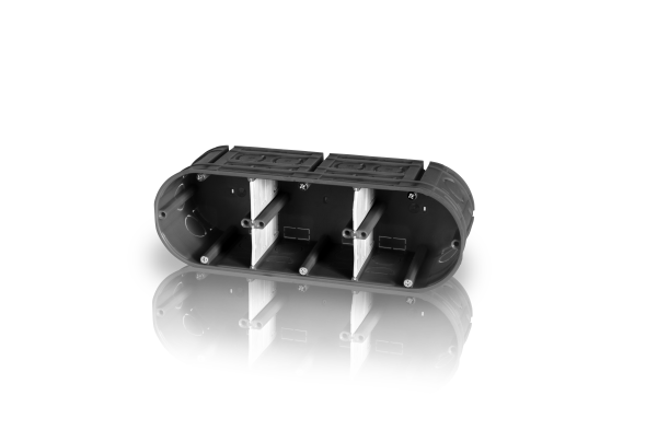 Unterputzgerätedose, massiv, 3-fach 3x Ø 60, t=63mm UP30