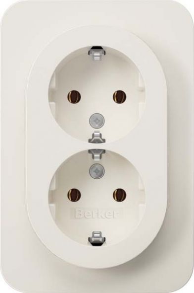 SCHUKO-Doppelsteckdose 47742089 polarweiß glänzend SCHUKO-Doppelsteckdose 47742089 polarweiß glänzend