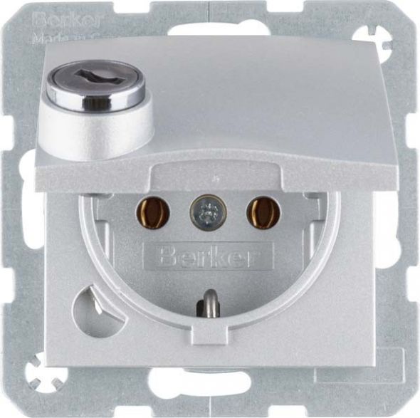 SCHUKO-Steckdose 47631404 alu matt lackiert SCHUKO-Steckdose 47631404 alu matt lackiert