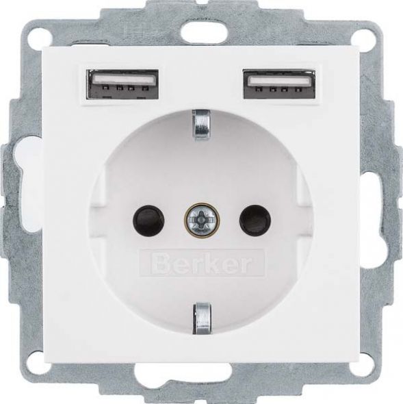SCHUKO/USB-Steckdose 48031909 polarweiß matt SCHUKO/USB-Steckdose 48031909 polarweiß matt