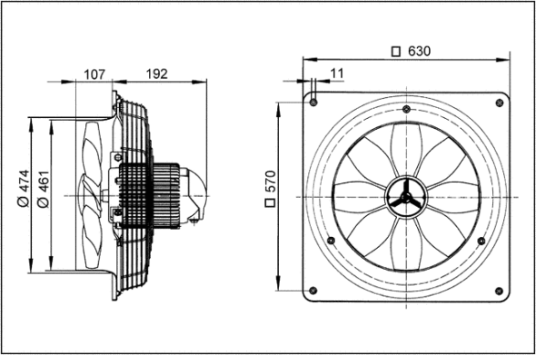 Axial-Wandventilator EZQ 45/6 B Axial-Wandventilator EZQ 45/6 B
