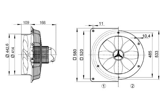Axial-Wandventilator EZS 40/4 B Axial-Wandventilator EZS 40/4 B