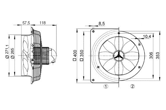 Ventilator DZQ 25/4 D Ventilator DZQ 25/4 D