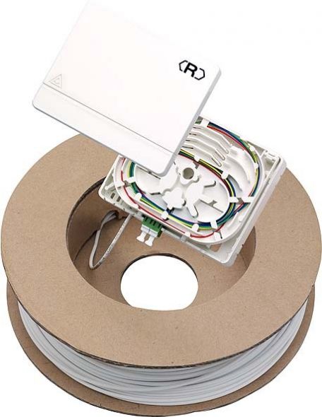 FTTH-Anschlussset 2xLC-D OS2 APC 70m FTTH-Anschlussset 2xLC-D OS2 APC 70m