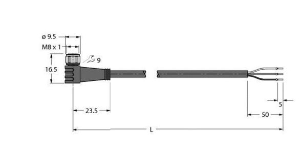 Aktuator- u. Sensorleitung PKWV3M-20/TFW Aktuator- u. Sensorleitung PKWV3M-20/TFW