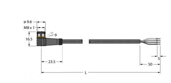 Anschlussleitung PKW4M-P7X2-5/TXL Anschlussleitung PKW4M-P7X2-5/TXL