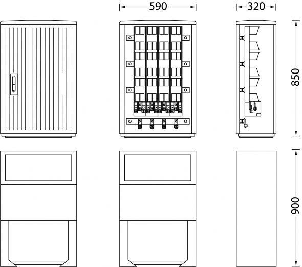 Kabelverteilerschrank IP44 B040 Standard Kabelverteilerschrank IP44 B040 Standard