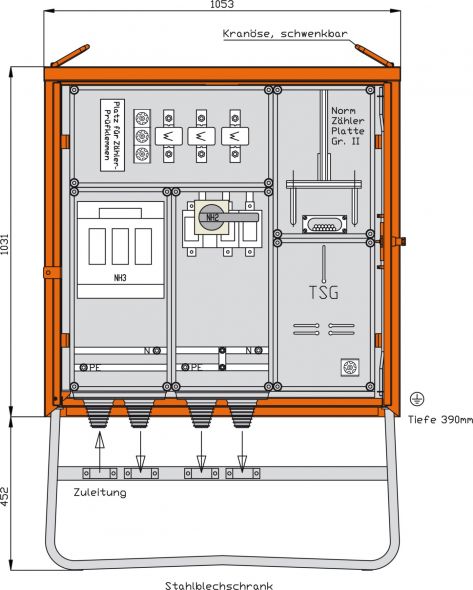 Anschlussschrank WA0034TSG-CH Anschlussschrank WA0034TSG-CH