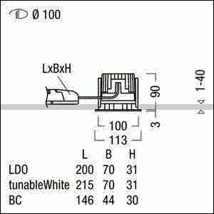 LED-Einbauleuchte P-EVO R100 #60818968 LED-Einbauleuchte P-EVO R100 #60818968