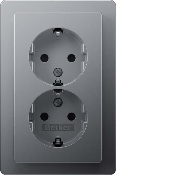 SCHUKO-Doppelsteckdose 47596084 alu samt lackiert SCHUKO-Doppelsteckdose 47596084 alu samt lackiert