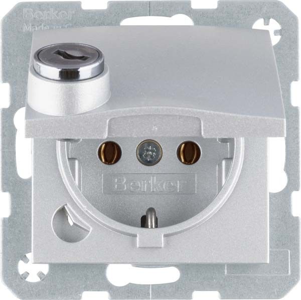 SCHUKO-Steckdose 47631404 alu matt lackiert SCHUKO-Steckdose 47631404 alu matt lackiert