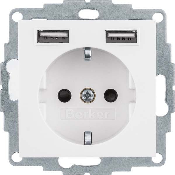 SCHUKO/USB-Steckdose 48031909 polarweiß matt SCHUKO/USB-Steckdose 48031909 polarweiß matt