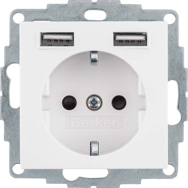 SCHUKO/USB-Steckdose 48036089 polarweiß samt SCHUKO/USB-Steckdose 48036089 polarweiß samt