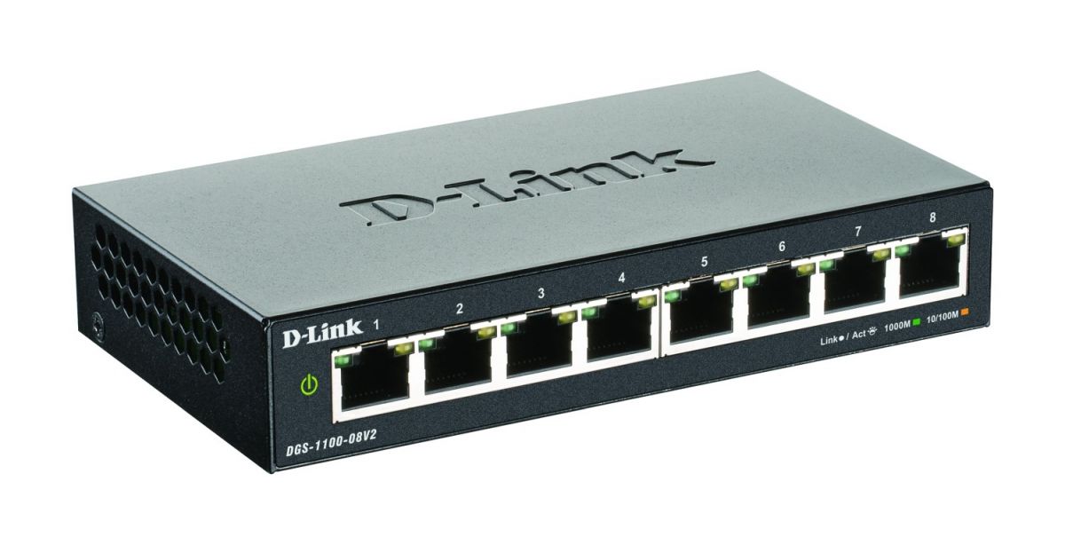 8-Port Gigabit SmartSwitch DGS-1100-08V2/E