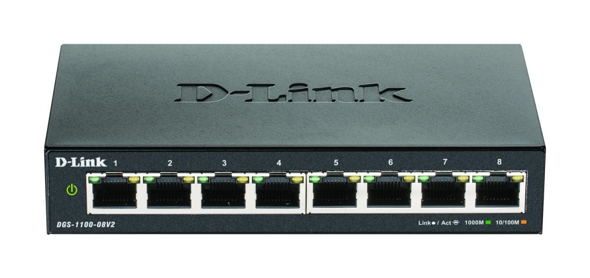 8-Port Gigabit SmartSwitch DGS-1100-08V2/E