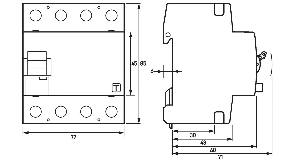 FI-Schutzschalter DFS4 4-polig 40A 30mA Typ B SK 09134849HD