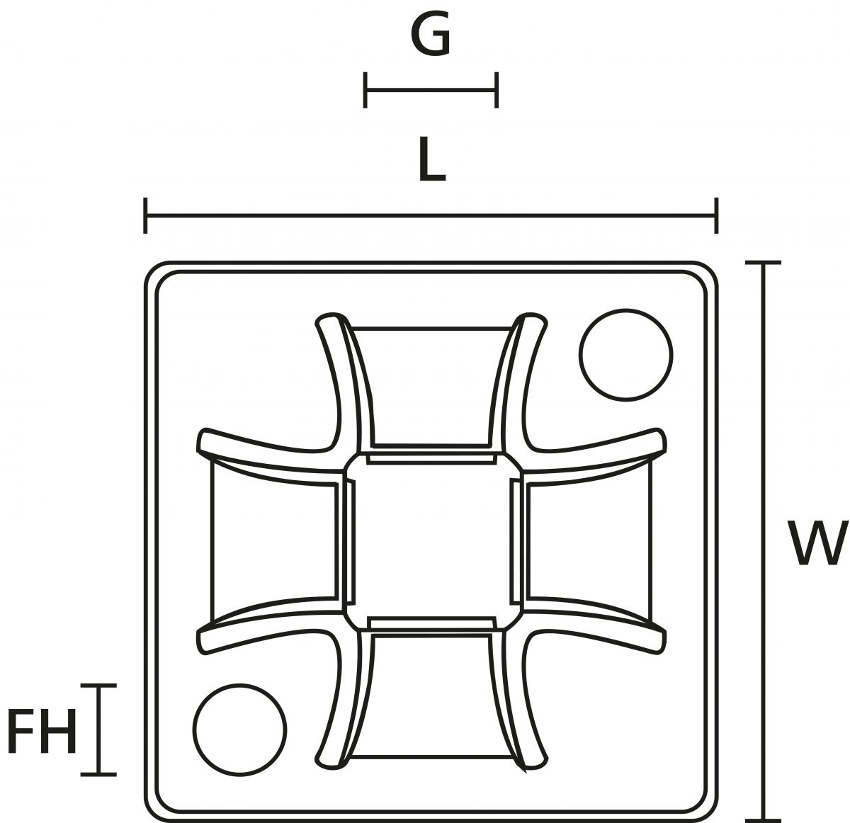 Klebesockel QM30APTI-PA66-BK(10)