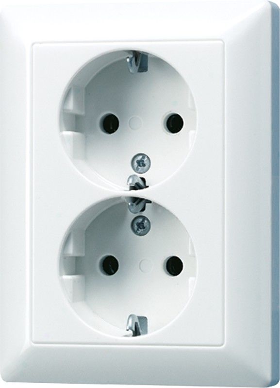 SCHUKO-Zweifach-Steckdose AS 5022 NU WW SCHUKO-Zweifach-Steckdose AS 5022 NU WW